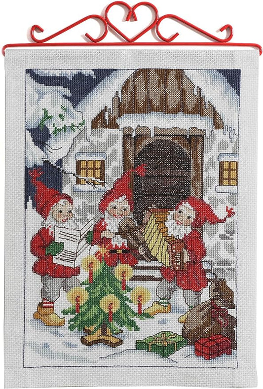 Anchor Cross Stitch Wall Hanging Santas