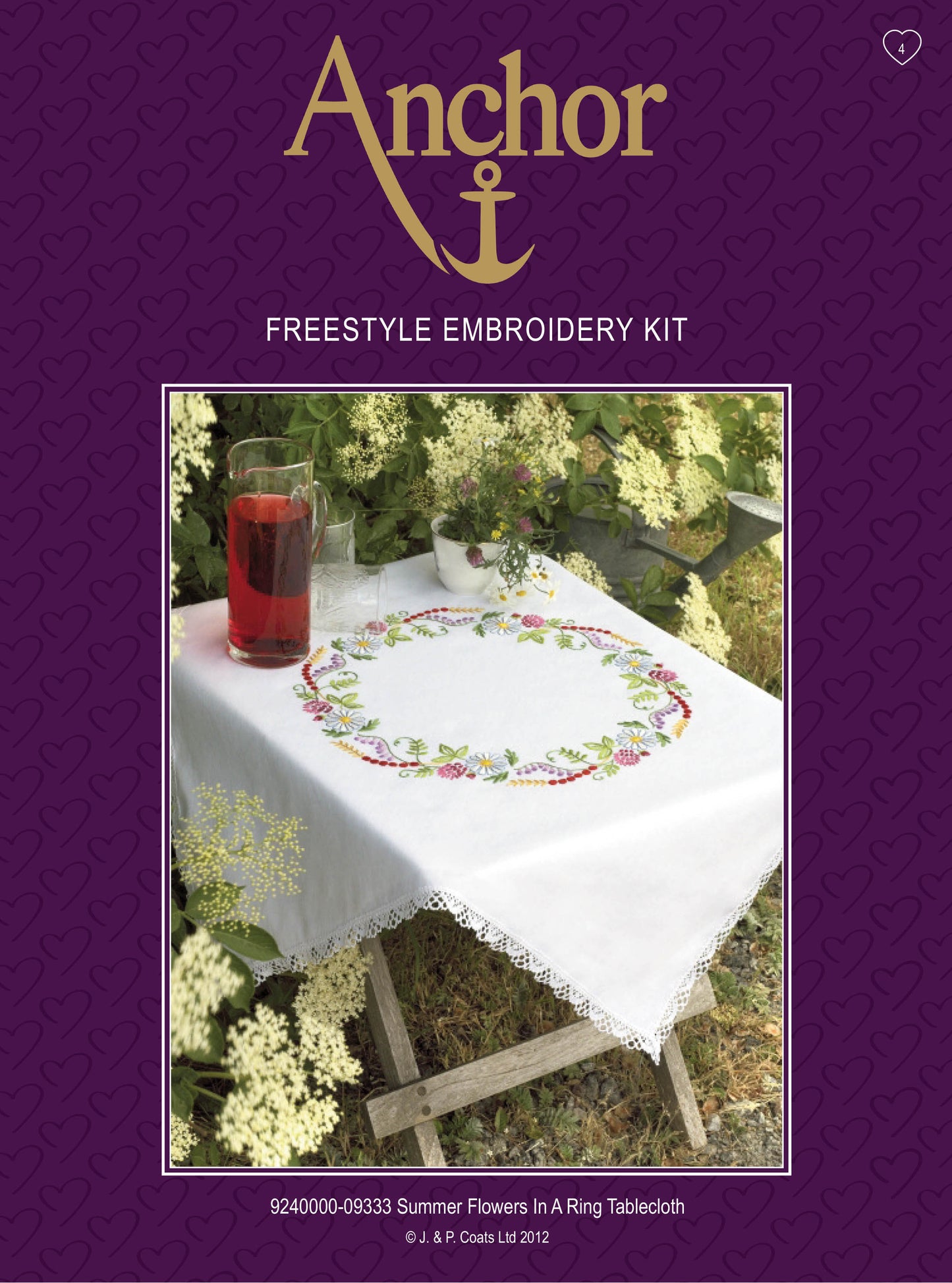 Anchor Embroidery Table Cloth Kit Summer Flower