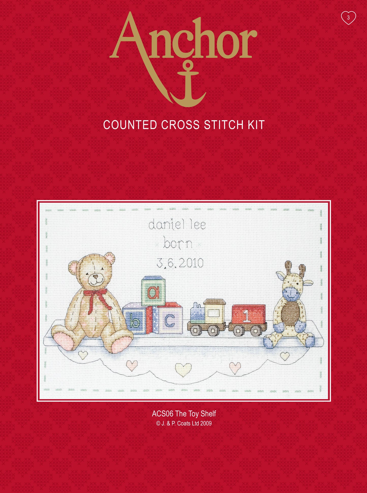 Anchor Counted Cross Stitch Kit Birth Record The Toy Shelf