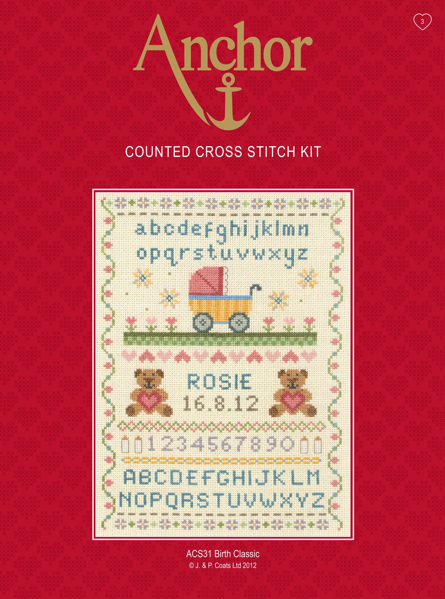 Anchor Counted Cross Stitch Kit Birth Record Classic