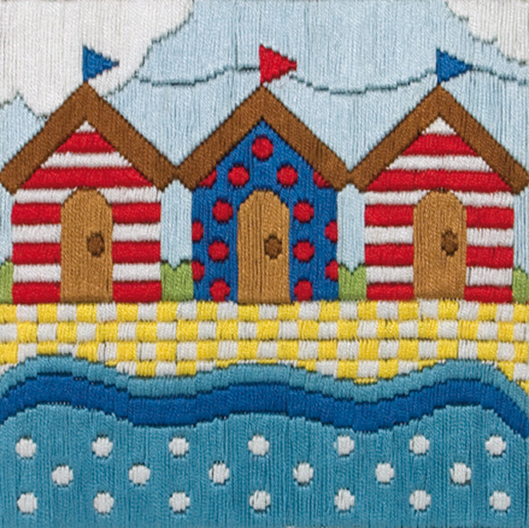 Anchor Long Stitch Kit Beach Huts