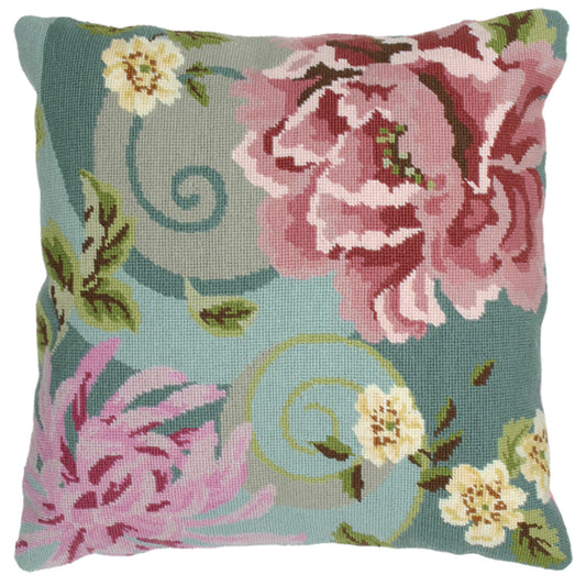 Anchor Tapestry Cushion Kit Floral Swirl in Green