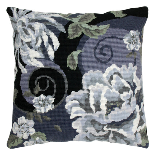 Anchor Tapestry Cushion Kit Floral Swirl in Black