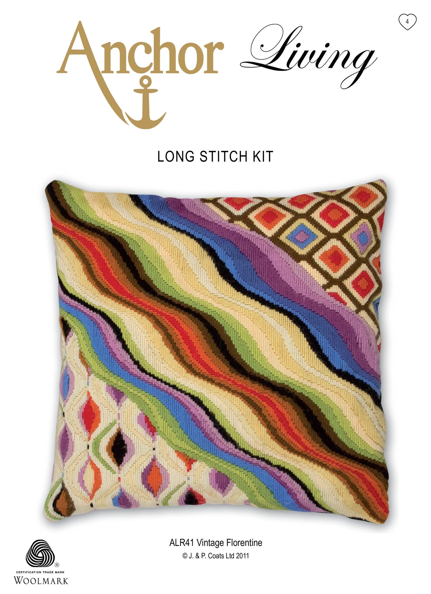 Anchor Long Stitch Cushion Kit Vintage Florentine