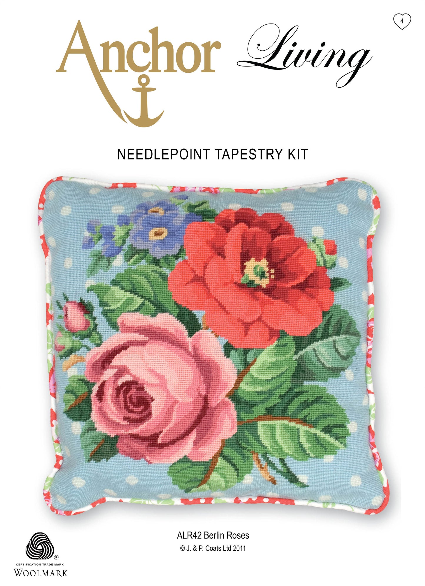 Anchor Tapestry Cushion Kit Berlin Rose