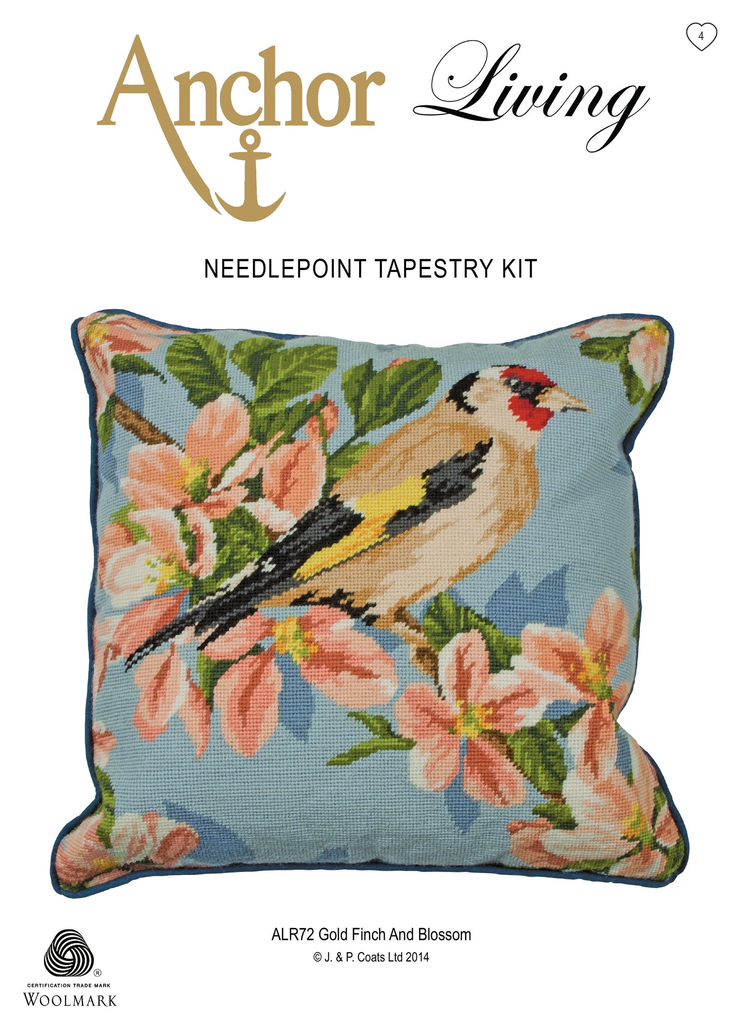 Anchor Tapestry Cushion Kit Goldfinch and Blossom