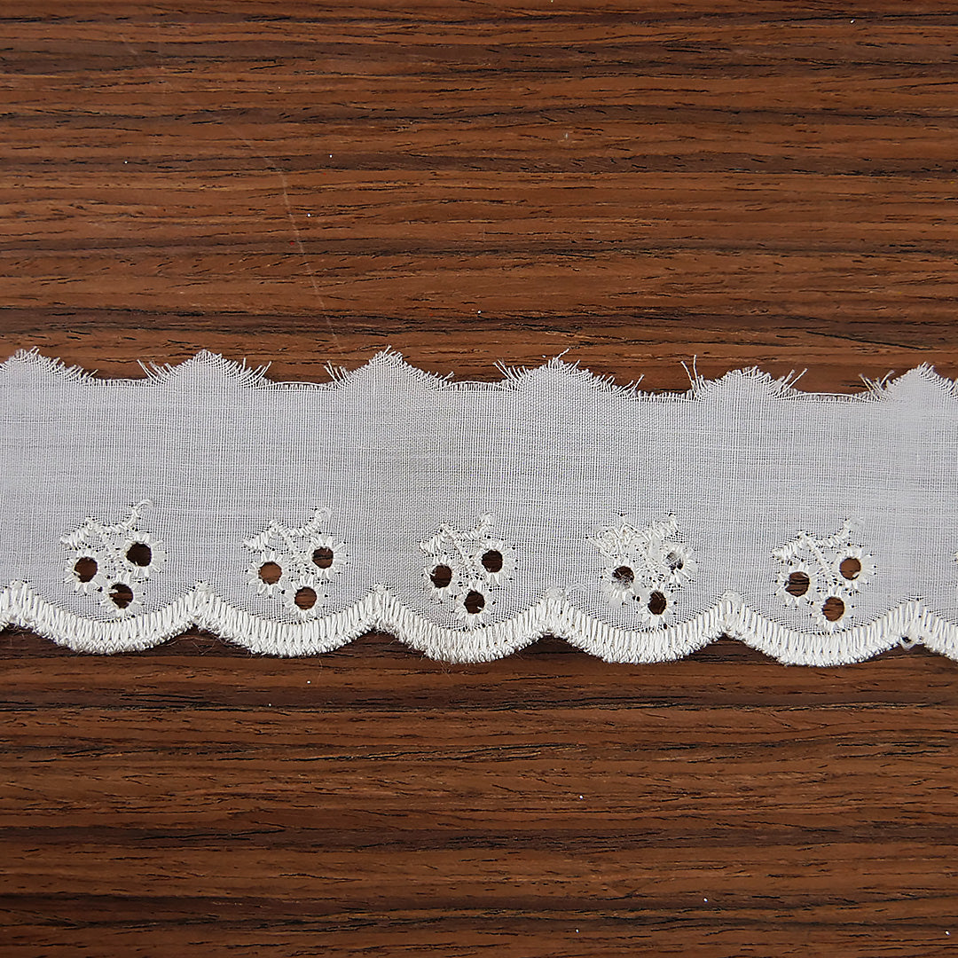 Broderie Anglais Cherry Design Trim 1.5" wide Ivory 13.7m (15 yards)