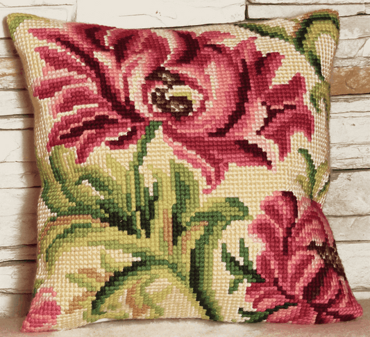 Collection D'Art - Cross Stitch Cushion Front Kit - Wild Ros