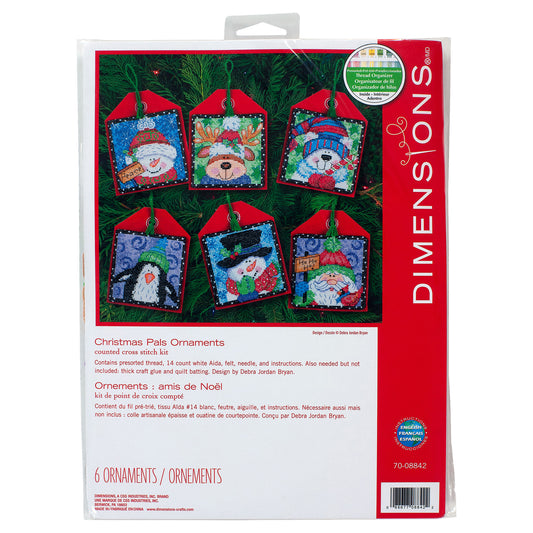 Dimensions Counted Cross Stitch Kit Decorations Pack 6 Christmas Pals