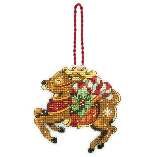 Dimensions Counted Cross Stitch Kit Reindeer Christmas Ornament