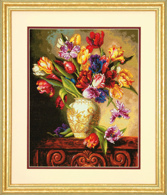 Dimensions Counted Cross Stitch Kit Parrot Tulips
