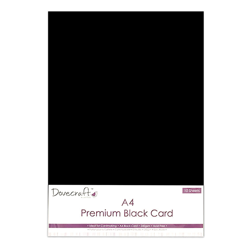 Dovecraft A4 Black Card 240gsm 10 Sheets