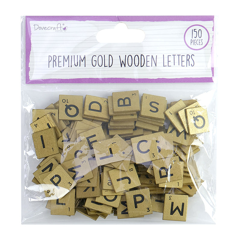 Dovecraft Essentials Premium Wooden Letters - Gold