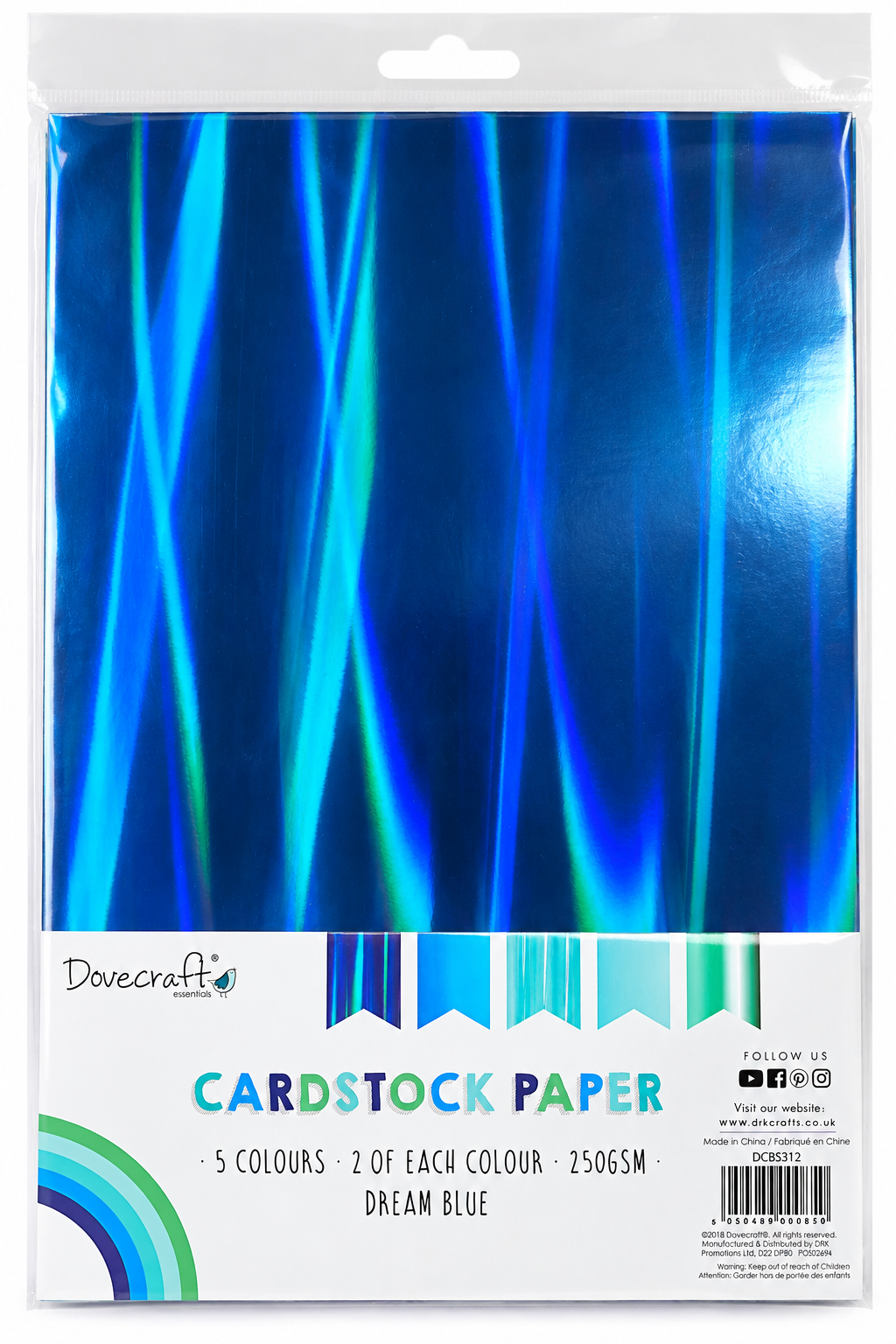 Dovecraft A4 Metallic Card - 10pk Dream Blue - 10 Pack