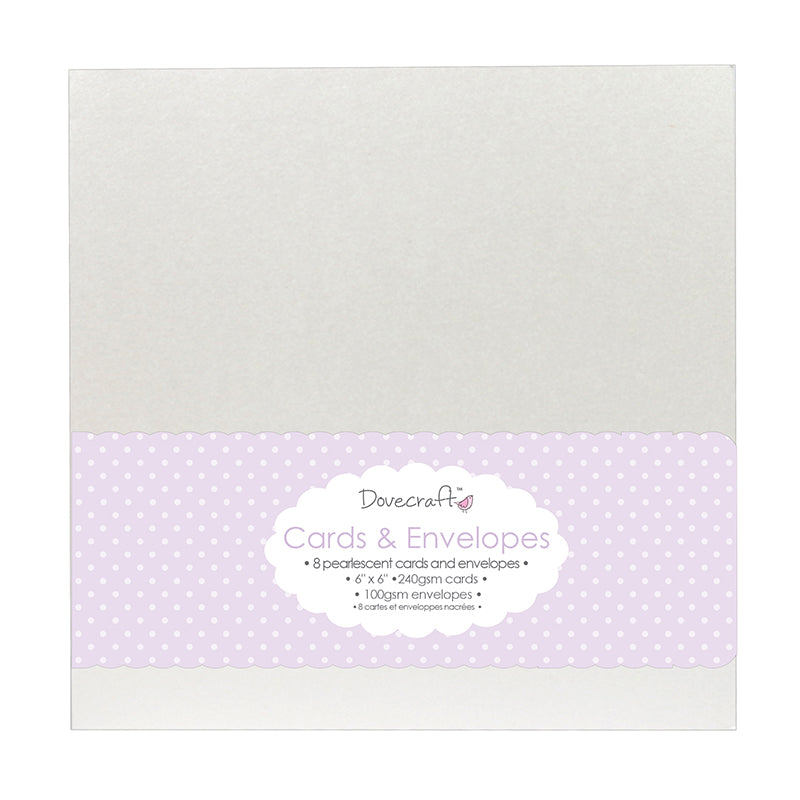 Dovecraft 8 Pearlescent 6x6 Cards & Envelopes