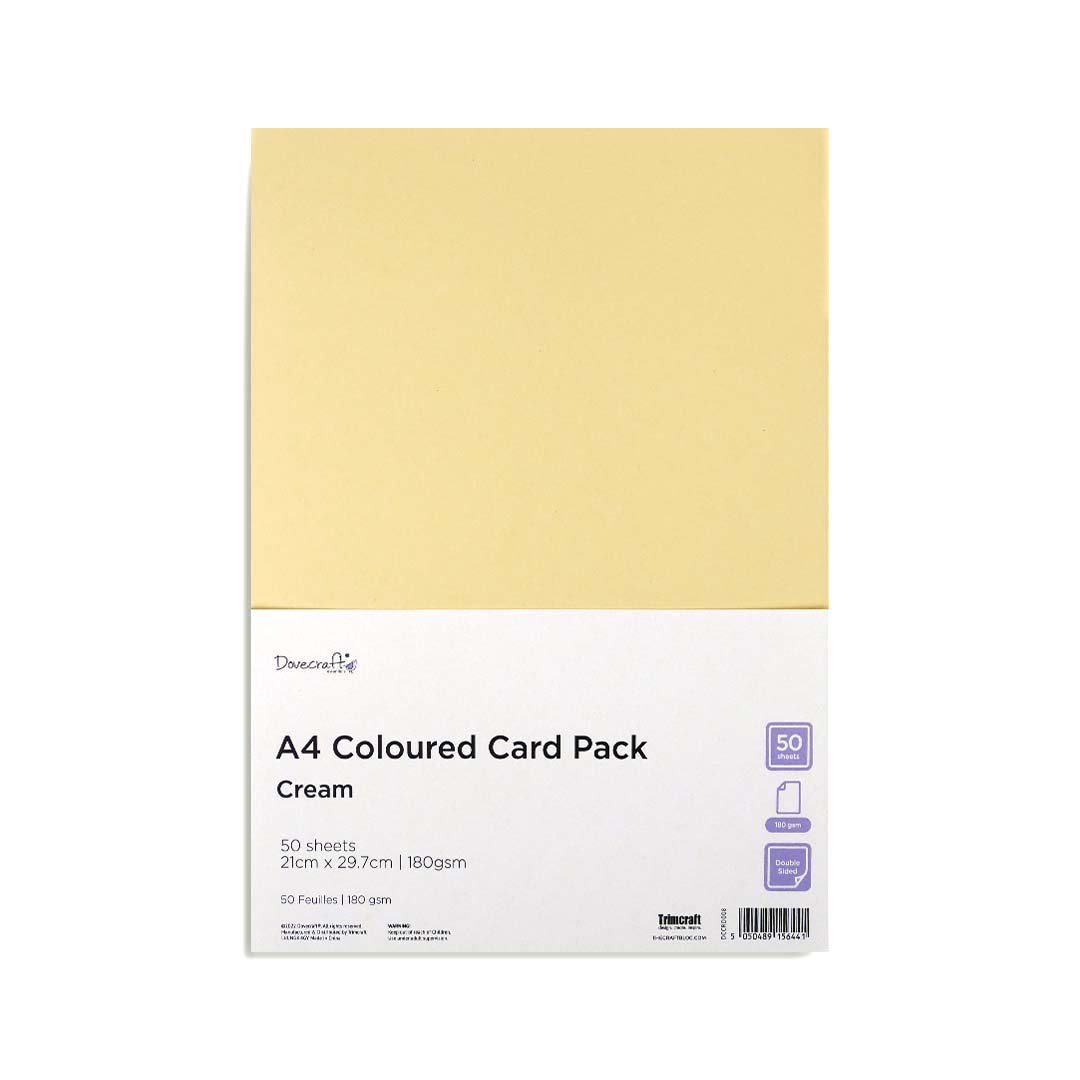 DCCRD008 Dovecraft - A4 Coloured Card Pack - Cream - Product Image.jpg