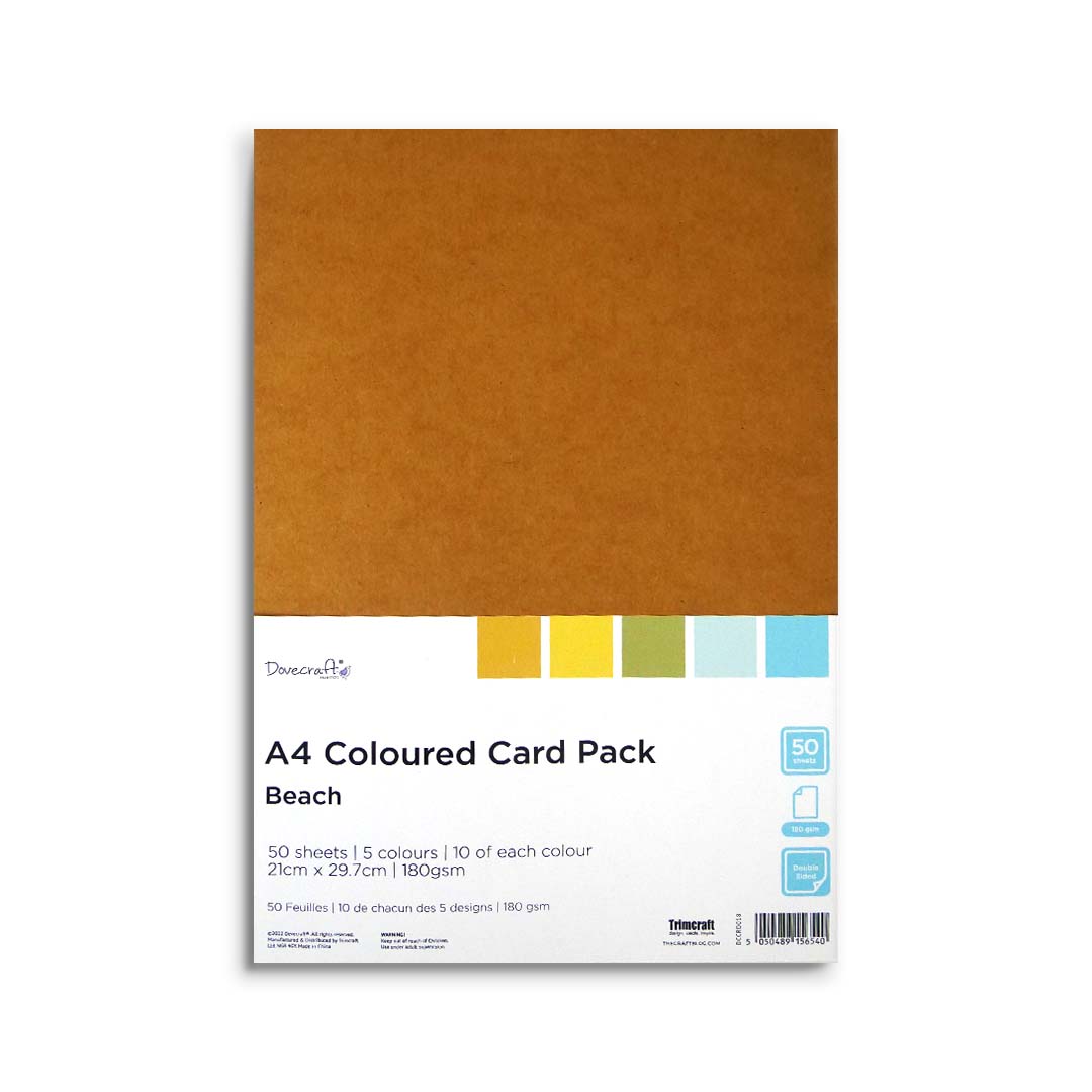 DCCRD018 Dovecraft - A4 Coloured Card Pack - Beach - Product Image.jpg