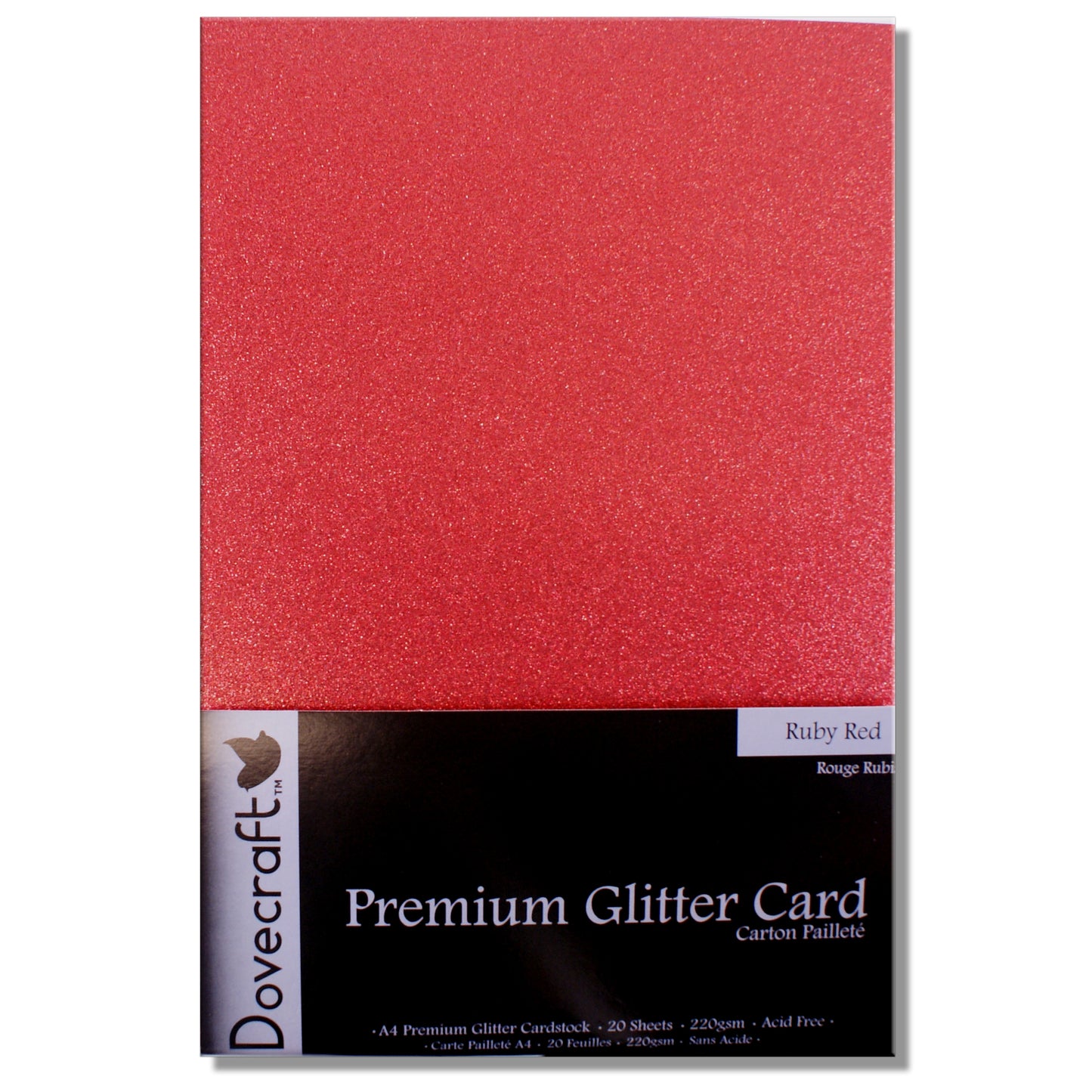 Dovecraft A4 Glitter Card Red - 20 Sheets