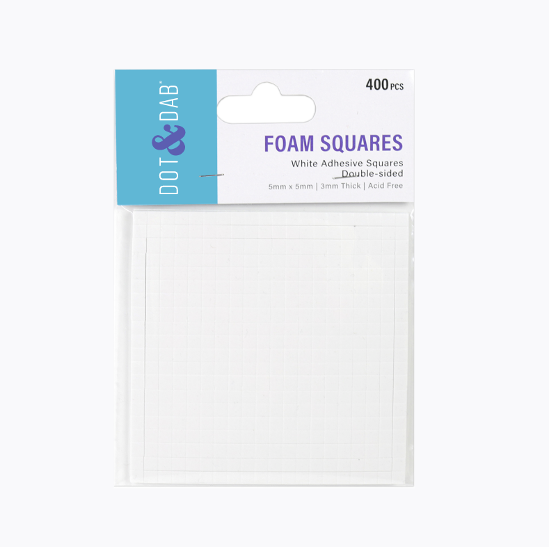 Dot & Dab Foam Squares x400 3mm white