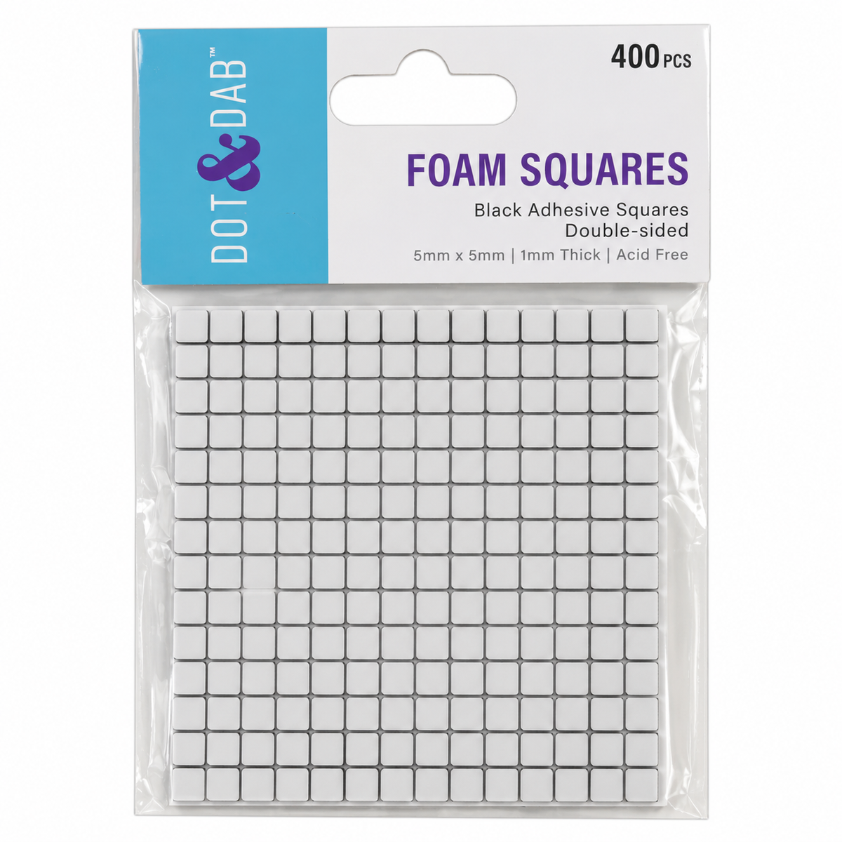 Dot & Dab Foam Squares 1mm Black – 400 Pack