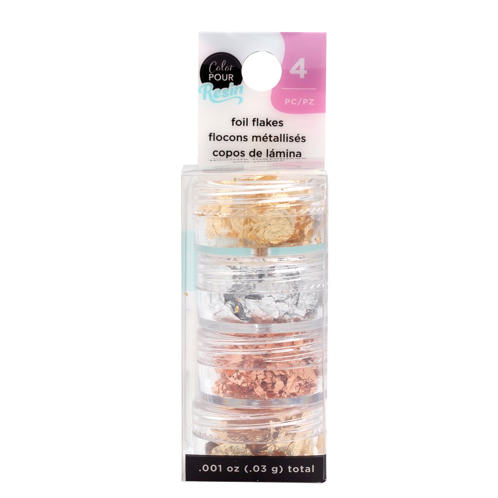 American Crafts Color Pour Resin - Foil Flakes - Metallic (4 Piece)