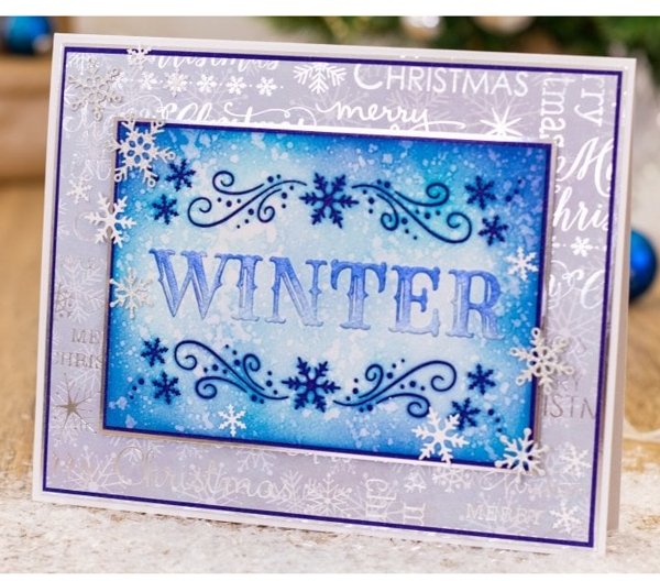 Glittering Snowflakes - 5x7 Die Cutting & Emboss Folder - Hello Winter