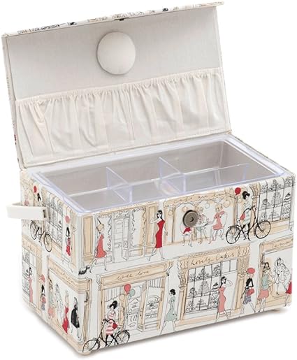 S&W Collection HGFB283 | Sewing Box with Fold Over Lid | Boulevard Pattern
