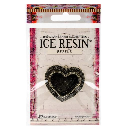 Ice Resin Milan Bezels Closed Back Medium Heart-Antique Bronze