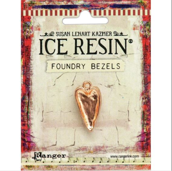 Ice Resin Foundry Bezel Collection-Rose Gold Hammered Heart
