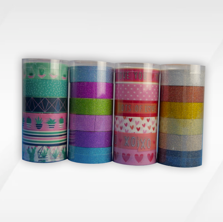 Love To Craft Washi and Glitter Tape Tubes - CDU 24 x 6 Pieces