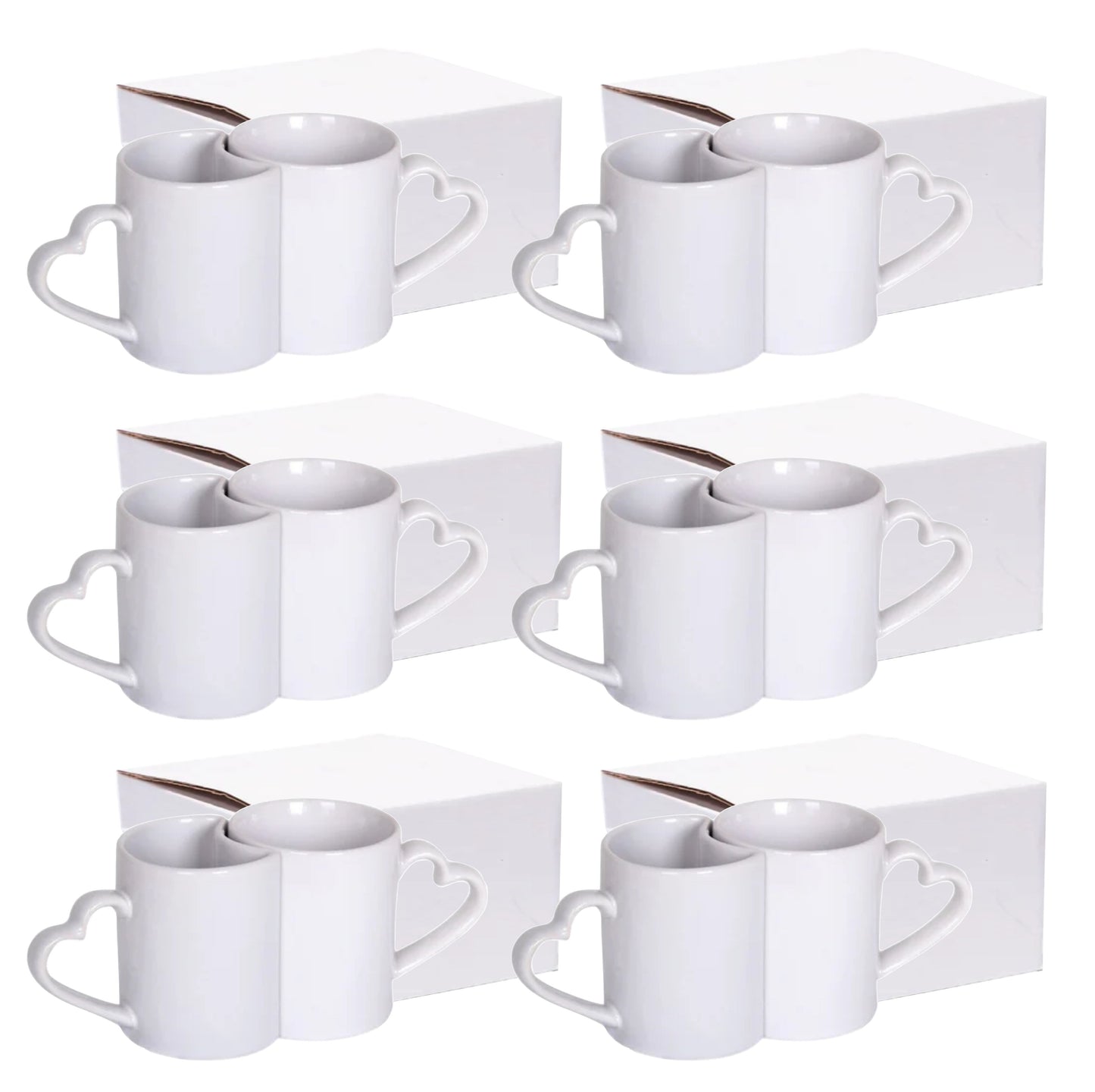 Simply Creative Sublimation Mug 11oz - Couple Heart 6 sets