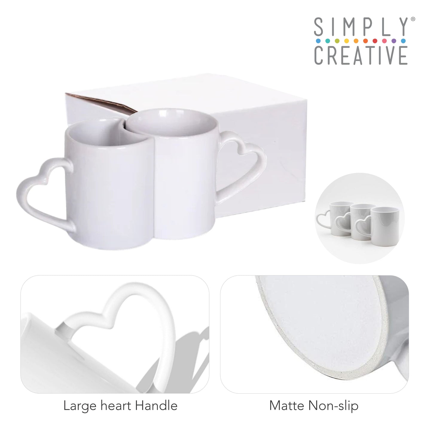 Simply Creative Sublimation Mug 11oz - Couple Heart 6 sets