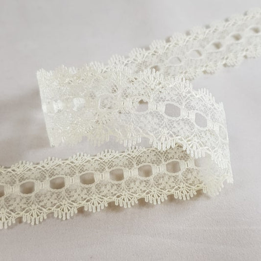 Knitting In Eyelet Lace 30mm All Cream 25 metre card