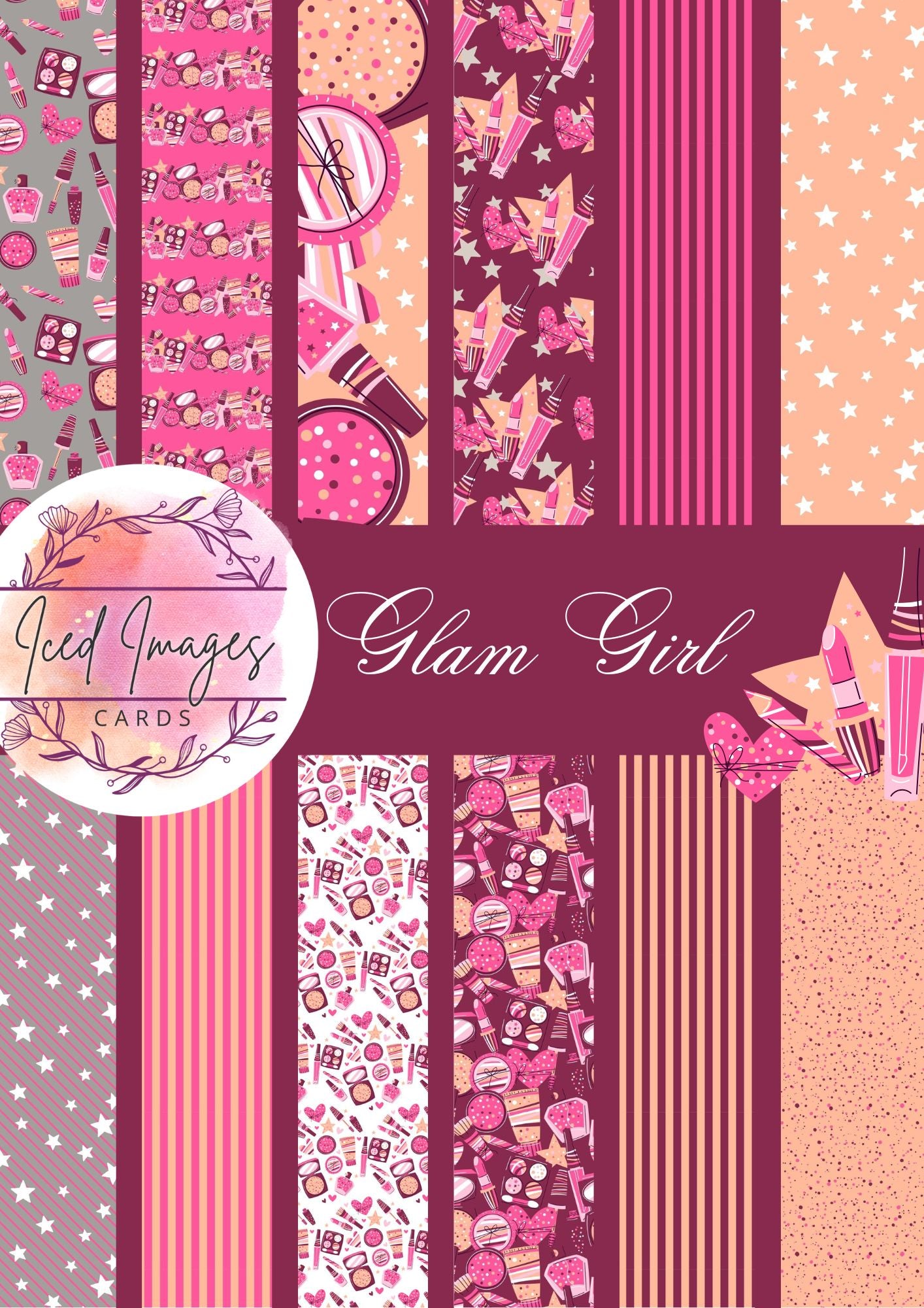 Digital Kit A4 Papers Glam Girl - 12 designs