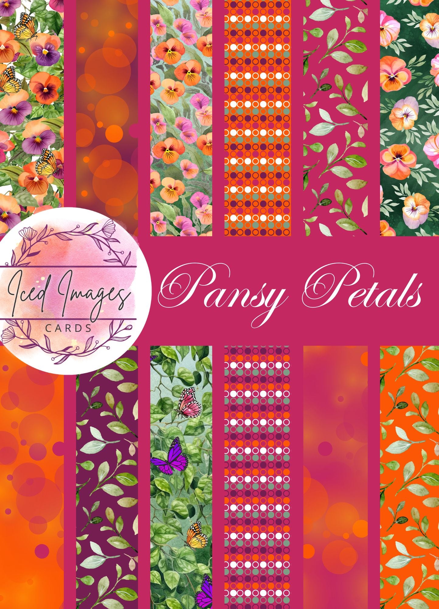 Digital Kit A4 Papers Pansy Petals - 12 designs