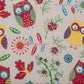 Hobby Gift Craft Bag with Wooden Handles Owl Print