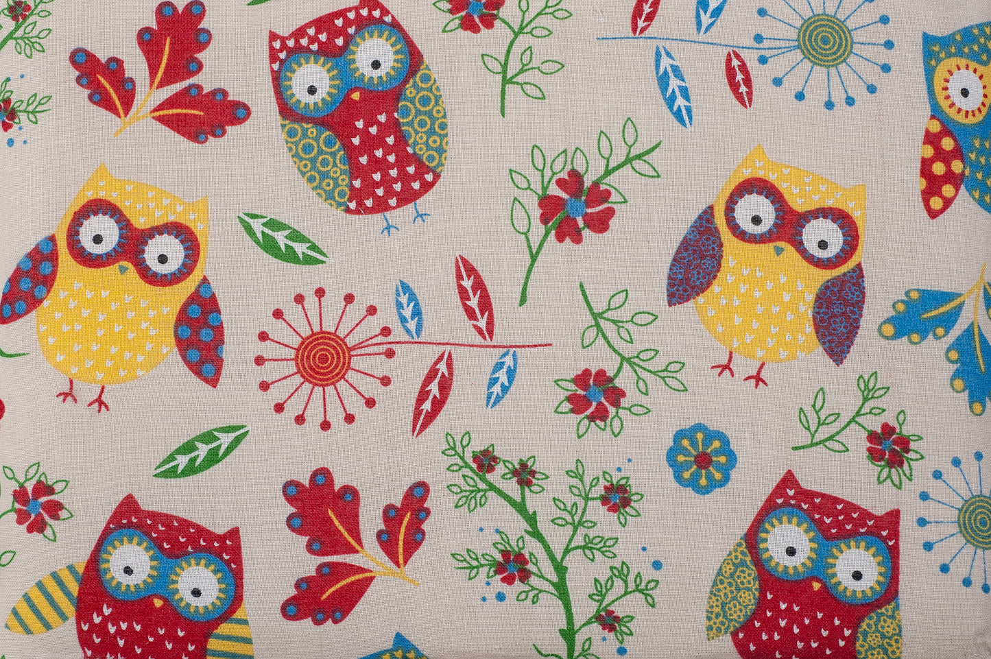 Hobby Gift Craft Bag with Wooden Handles Owl Print