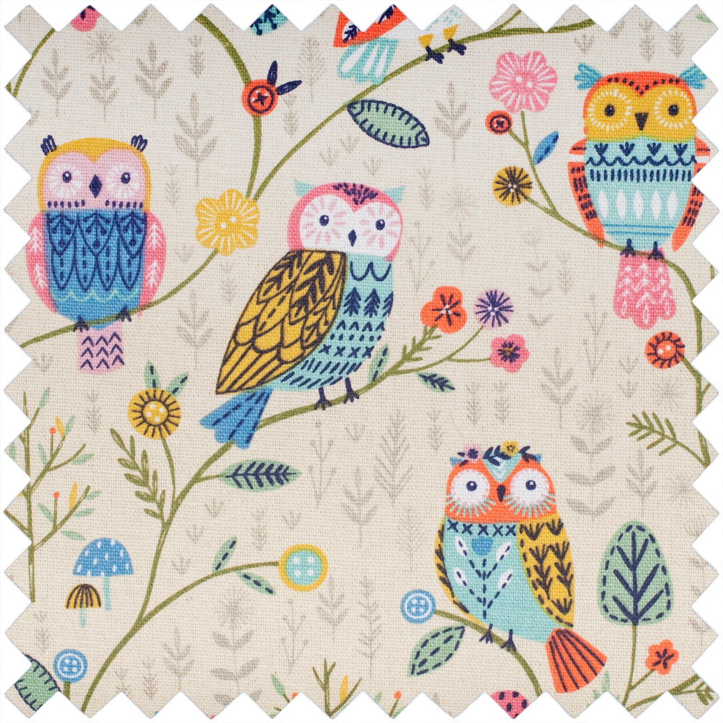Hobby Gift Craft Bag with Wooden Handles Twit Twoo