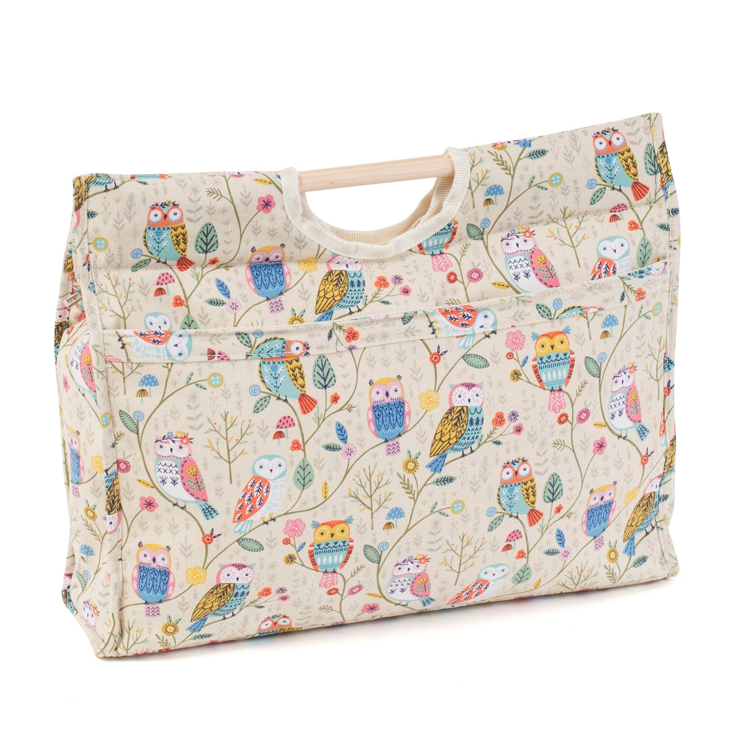 Hobby Gift Craft Bag with Wooden Handles Twit Twoo