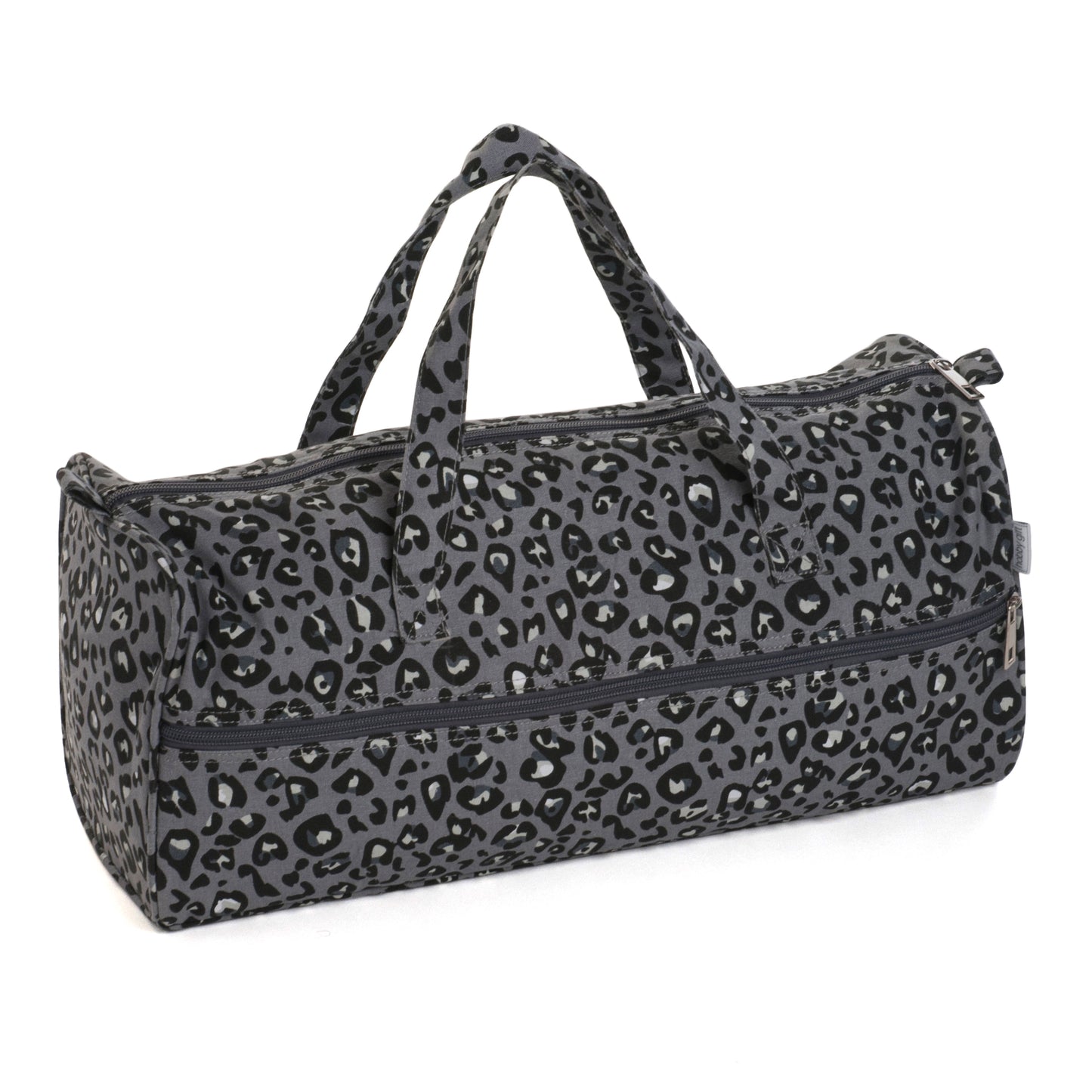 Hobby Gift Knitting Bag Grey Leopard Print