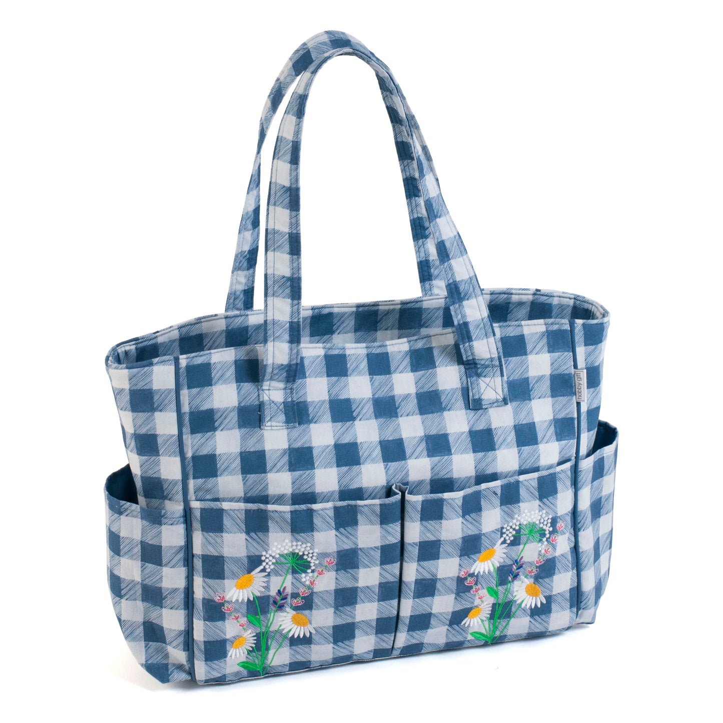 Hobby Gift Craft Bag Embroidered Wild Floral Plaid