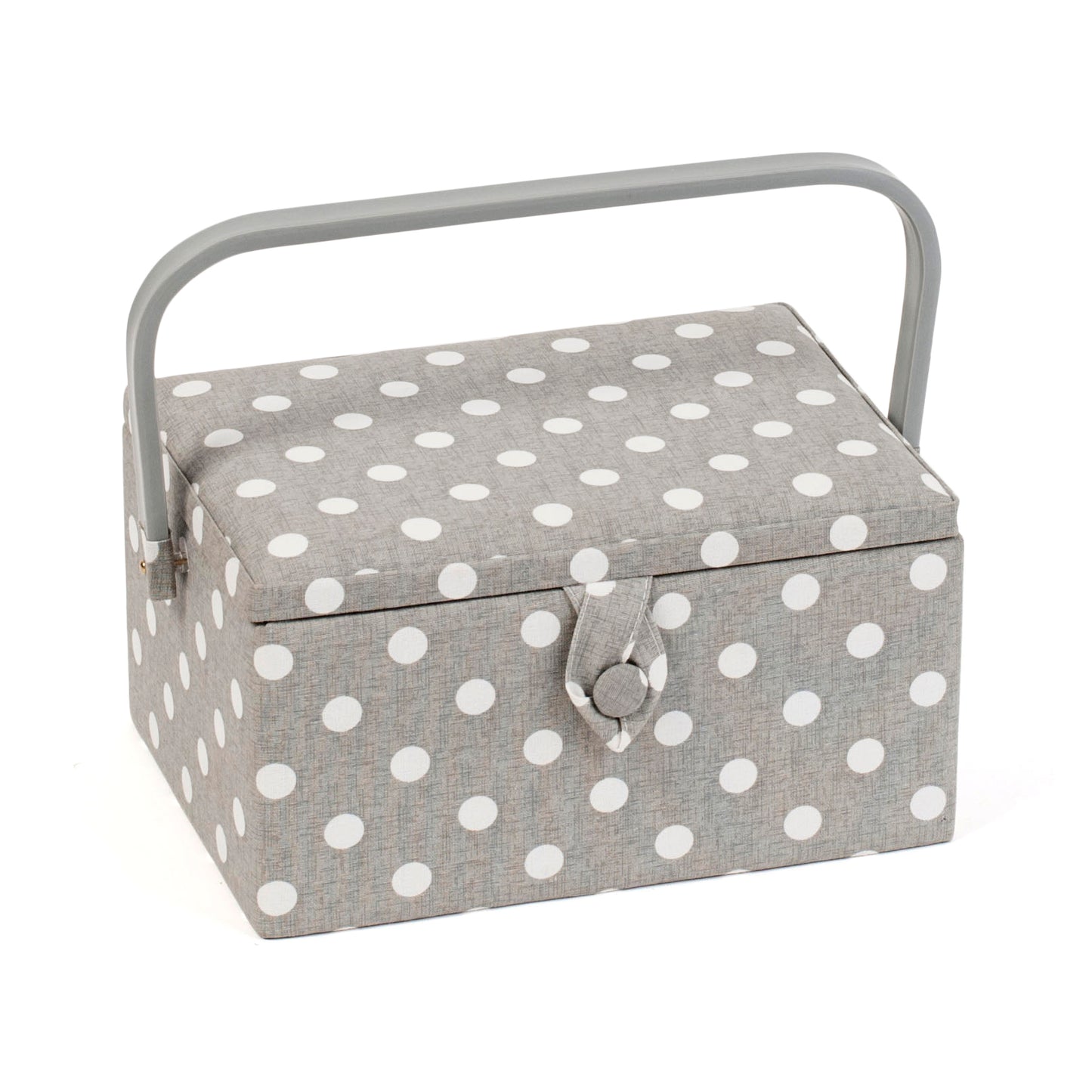 Hobby Gift Sewing Box Medium Grey Spot Design