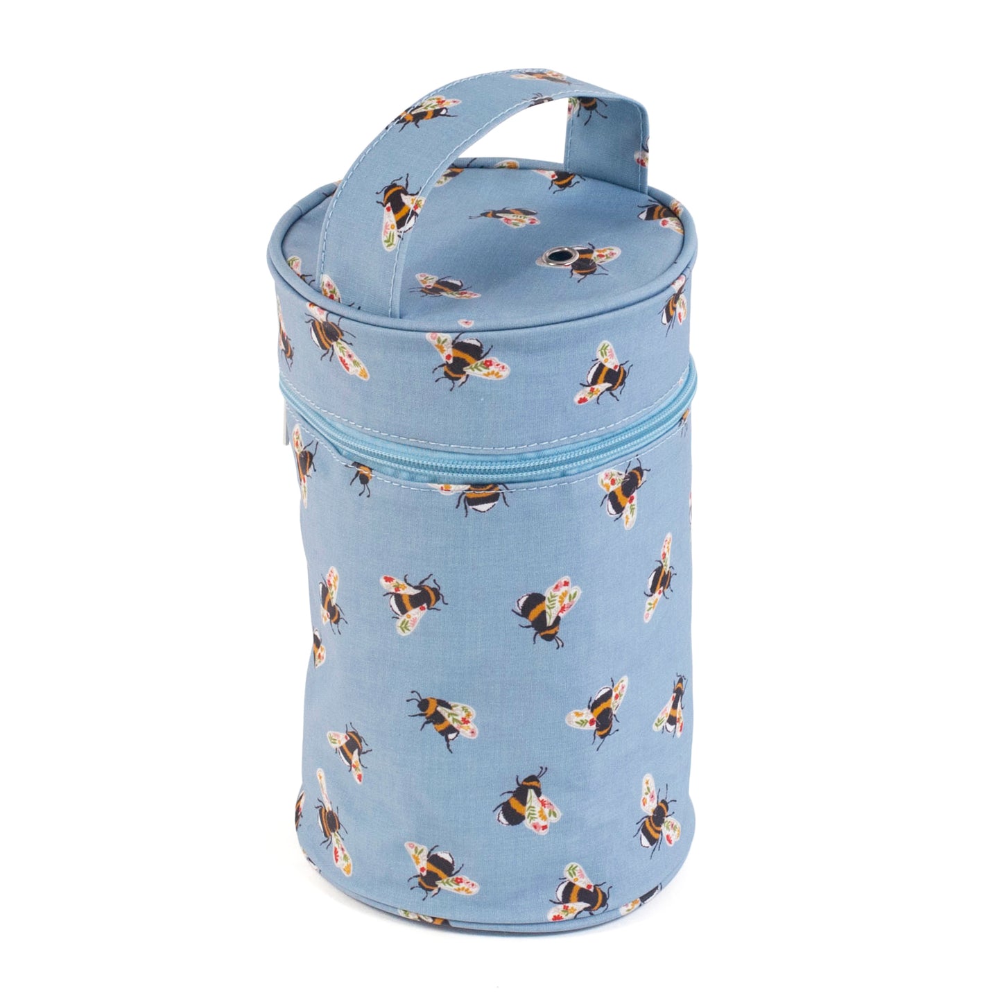 Hobby Gift Wool Holder Matt PVC Blue Bees Design