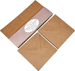 Dovecraft 20 Mini Kraft 3x3 Cards & Envelopes