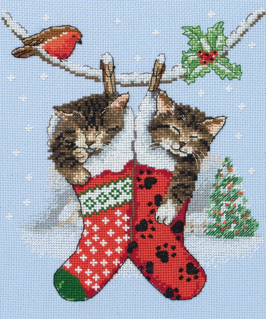 Anchor Cross Stitch Kit Christmas Kittens