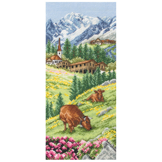 Anchor Counted Cross Stitch Kit Swiss Alpine Landscape