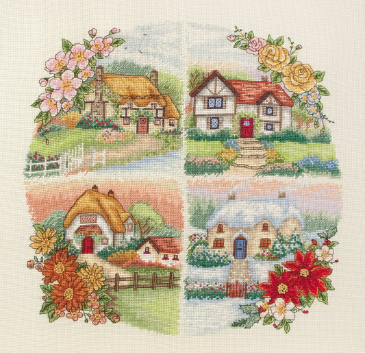Anchor Counted Cross Stitch Kit Seasonal Cottages