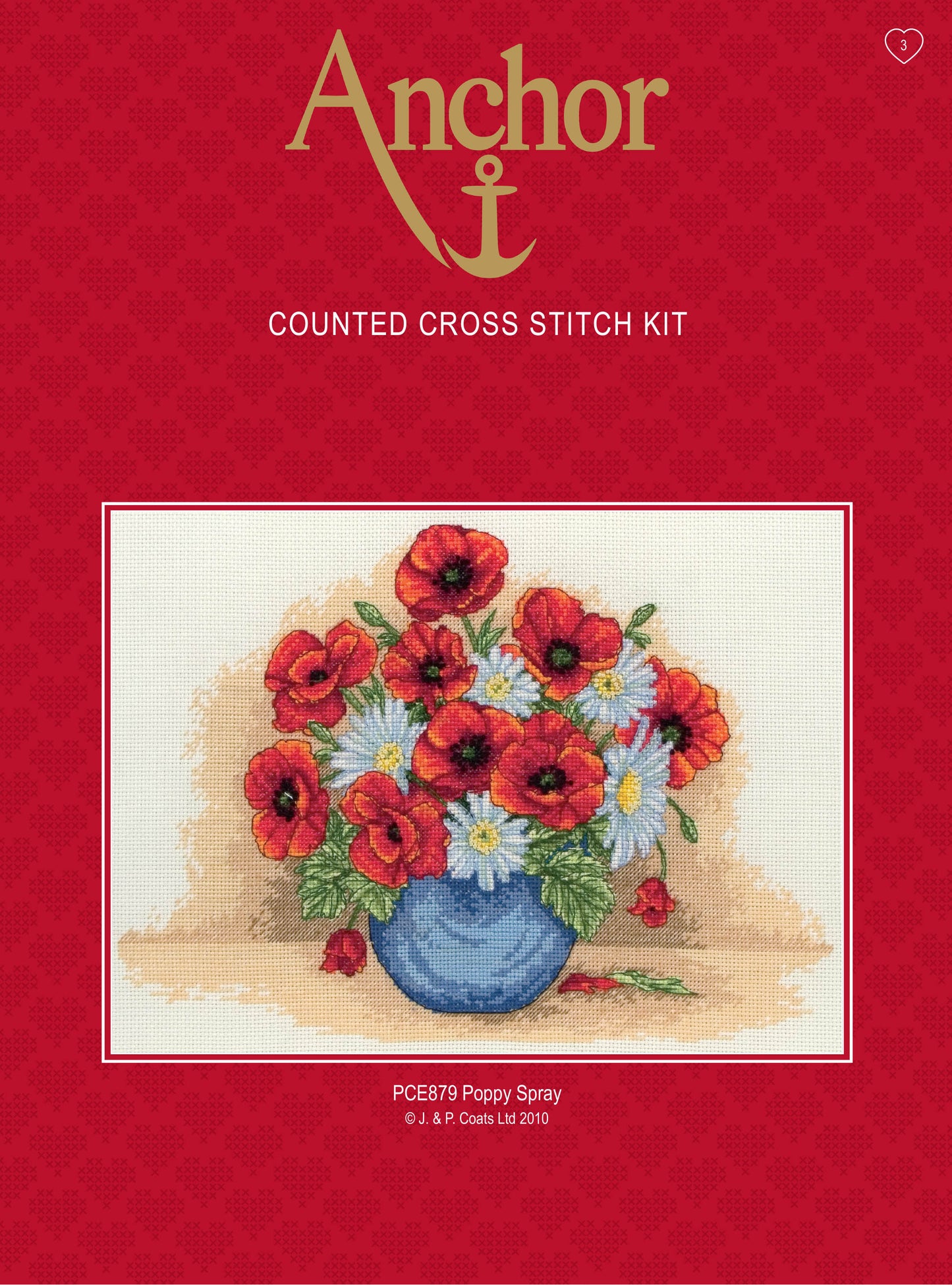 Anchor Counted Cross Stitch Kit Poppy Spray