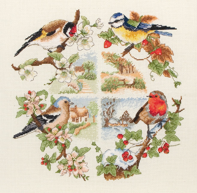 Anchor Counted Cross Stitch Kit Birds & Seasons