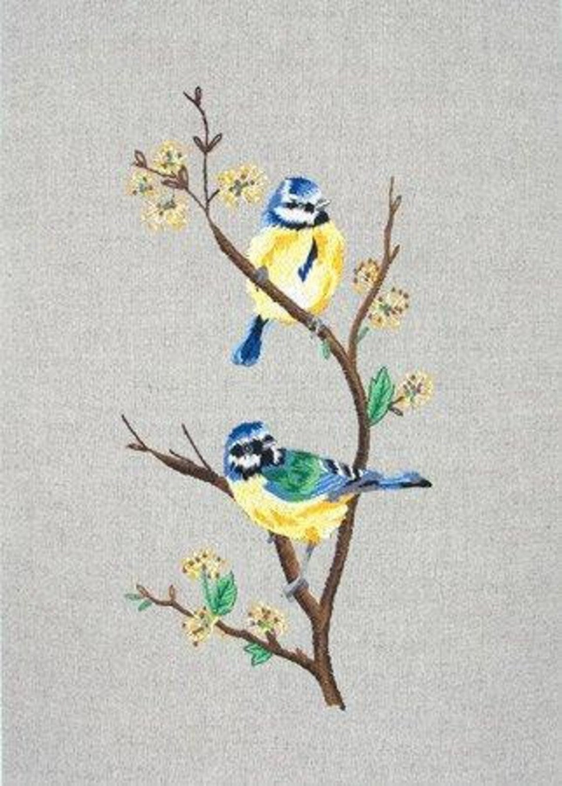 Anchor - Embroidery Kit - Blue Tits - Birds - 38 x 20 cm - P
